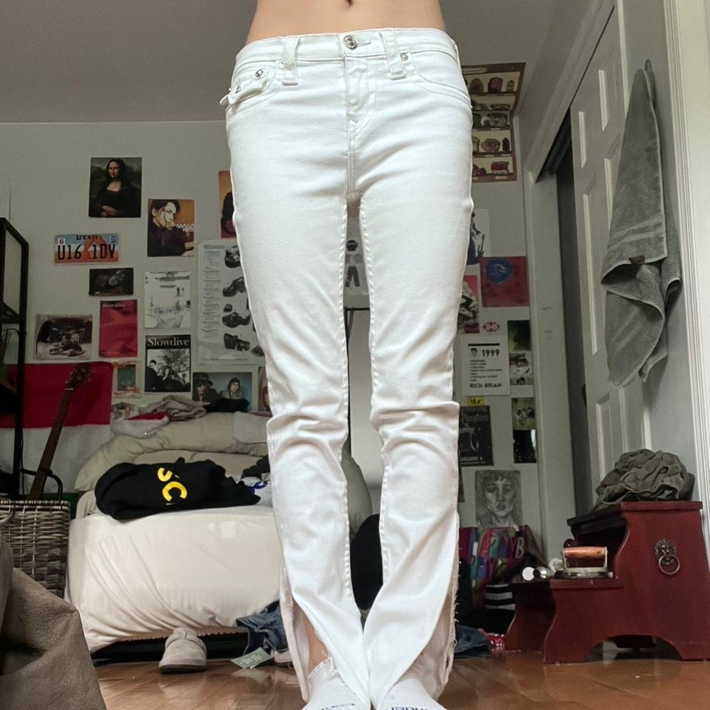 True Religion White Straight Leg Jeans